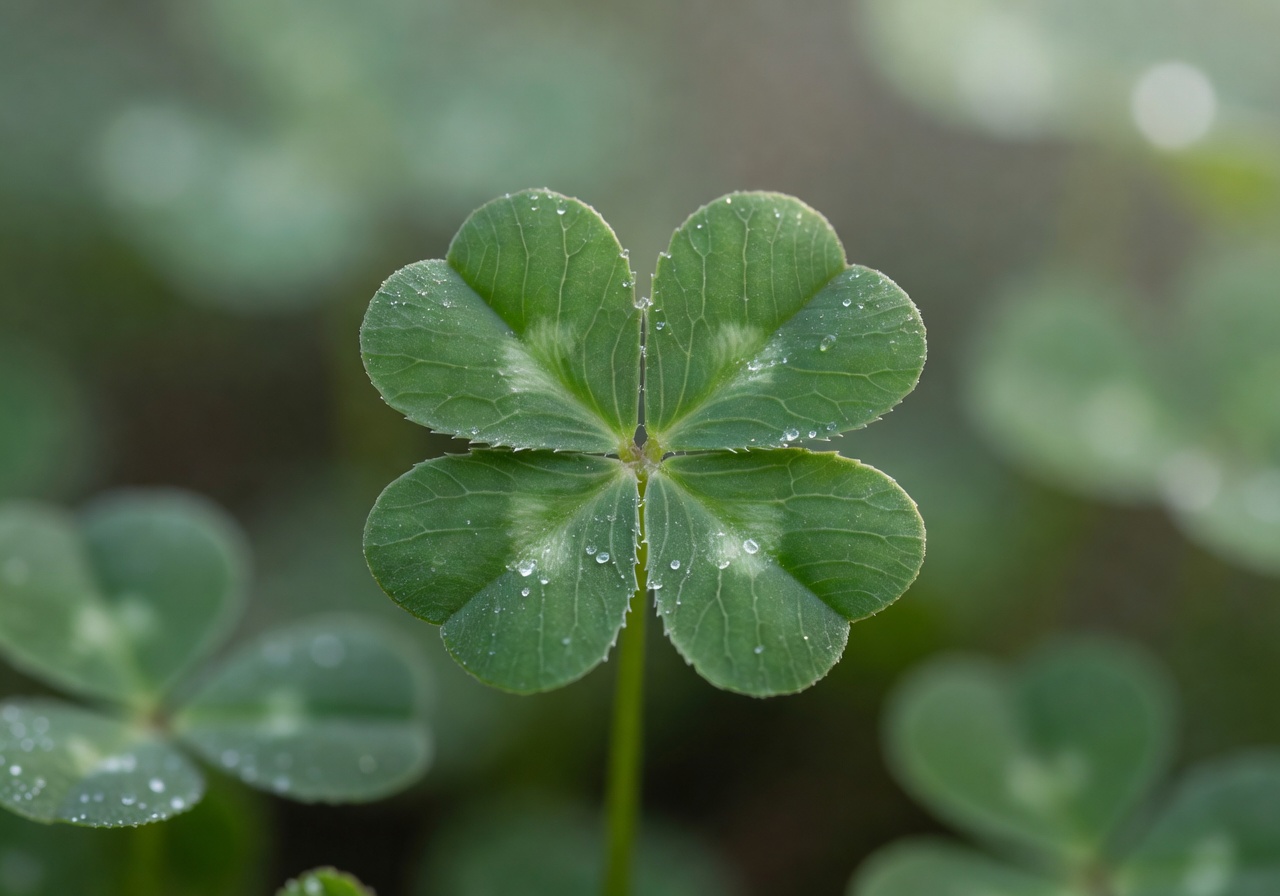 Close up of a four leaf clover
